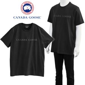 カナダグース CANADA GOOSE Tシャツ 同色 立体ロゴ 1420M EMERSEN CREWNECK T-SHIRT-61 BLACK