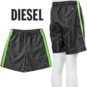 ディーゼル 光沢 トラック ハーフパンツ DIESEL SPORT collection A09484-0WDAZ AMWB-LESLIE-HT28-900 ブラック｜importbrand-jp