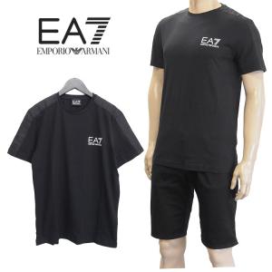 EA7 エンポリオアルマーニ EMPORIO ARMANI Tシャツ ショルダーロゴデザイン ブラック 3GPT07-PJ03Z-1200