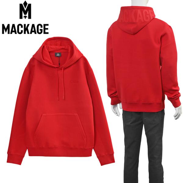 マッカージュ MACKAGE 同色ロゴ パーカー ダブルフェイスジャージー KOLTON-LAVA