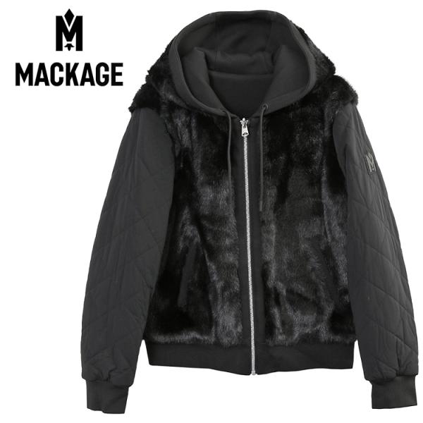 マッカージュ MACKAGE リバーシブルパーカー エコファー GWENDAL-BLACK