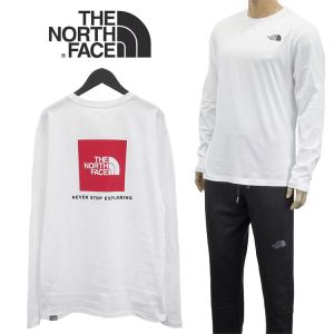ノースフェイス ロンT Tシャツ 長袖 ロゴ バックプリント ボックスロゴ NF0A493L L/S RED BOX TEE-FN4_TNF_WHITE
