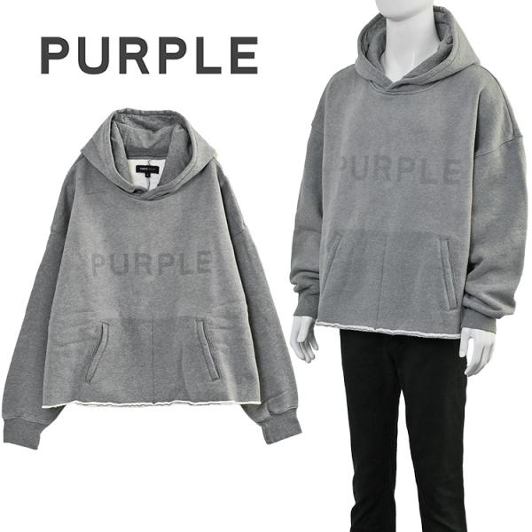 PURPLE BRAND クロップド パーカー ヘビーウェイトフリース オーバーサイズ シルエット ...