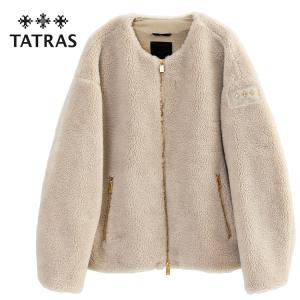 TATRAS ノーカラー ボア ブルゾン イルヴァ LTAT24S4007-L ILVA-27 BEIGE｜importbrand-jp