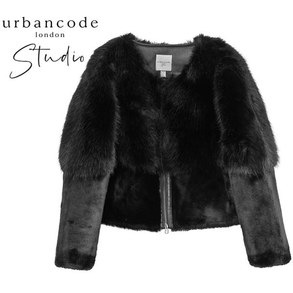 アーバンコード Urbancode カラーレスブルゾン フェイクファー BJ20077-BLACK