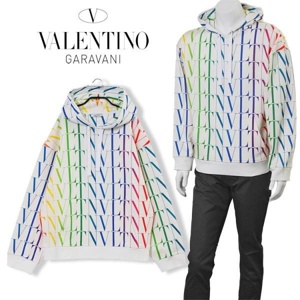 ヴァレンティノ VALENTINO パーカー VLTN タイムズ マルチカラー オールオーバープリン...