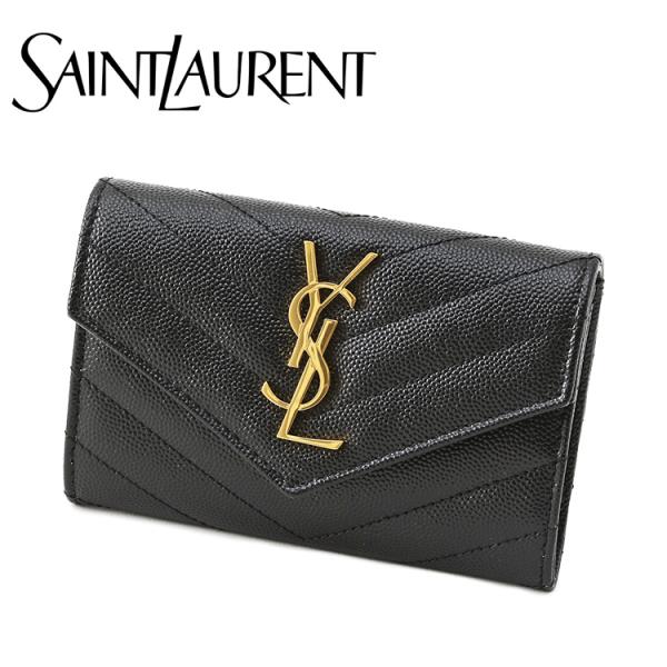 サンローラン SAINT LAURENT 財布 YSLモノグラム スモール エンベロープウォレット ...