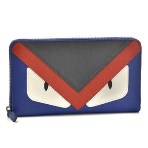 フェンディ/FENDI 財布 メンズ MONSTER ラウンドファスナー長財布 ブルー グレー 7M0198-55R-F059P｜importbrandgrace