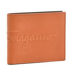 フェラガモ/FERRAGAMO 財布 メンズ KENTUCKY 二つ折り財布 オレンジ ダークブラウン  660684-0001-0353｜importbrandgrace