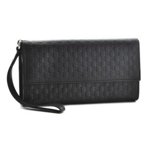 グッチ/GUCCI 財布 メンズ マイクログッチシマソフト 二つ折り長財布 ブラック 309651-BMJ1N-1000｜importbrandgrace