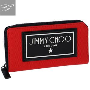 【2019AW SALE】ジミーチュウ/JIMMY CHOO 財布 メンズ デニム ラウンドファスナー長財布 WASH RED SEKI-NIE-0179【ロゴアイテム】｜importbrandgrace