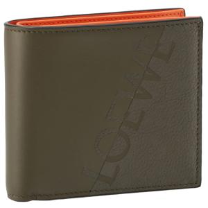 【SALE】ロエベ/LOEWE 財布 メンズ SIGNATURE BIFOLD COIN WALLET 二つ折り財布 KHAKI GREEN/ORANGE C314501X01-0070-4158｜importbrandgrace