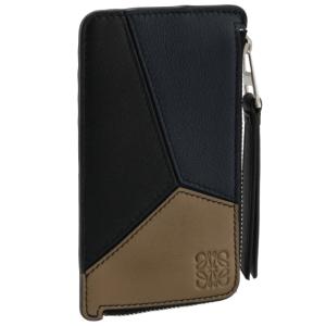 ロエベ/LOEWE パスケース メンズ PUZZLE COIN CARDHOLDER RING スマートウォレット DARK TOFFEE/BLACK C510R50X01-0024-4456｜importbrandgrace