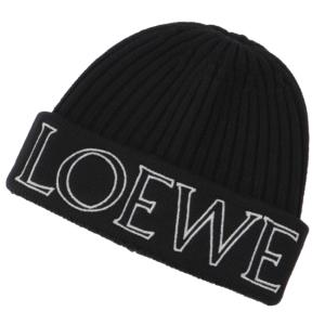 ロエベ/LOEWE 帽子 メンズ LOEWE BEANIE ニットキャップ BLACK  F000257X38-0029-1100｜importbrandgrace