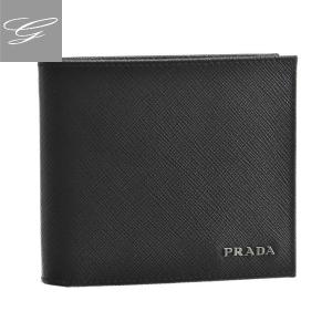 プラダ 二つ折り財布 PRADA 財布 メンズ サフィアーノビコローレ ブラック ネイビー 2019年春夏 2MO738-C5S-G52｜importbrandgrace