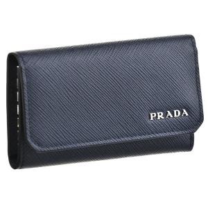 プラダ/PRADA キーケース メンズ サフィアーノ コーナー 6連キーケース ネイビー  2PG222-QTD-216｜importbrandgrace