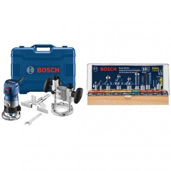 Bosch GKF125CEPK Colt 1.25 HP (最大) 可変速パームルーターコンビネー...