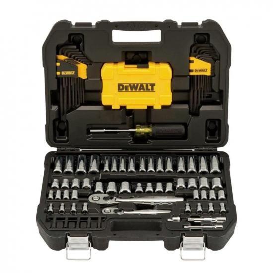 DEWALT メカニックツールキットとソケットセット、1/4インチおよび3/8インチドライブ、SAE...