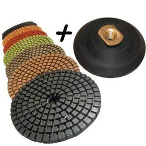 STADEA Pro Grade Wet 4�h �_�C�A�����h �|���b�V���O�p�b�h 12 Pcs Set +Rubber Backer For GRANITE MAR