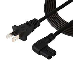 TV Power Cord,12FT/3.65Meter Angled (L-Type Angle) IEC 320 C7 to Nema 1-15P AC Power Cord, NISPT-2 18AWG Replacement AC Cord for Samsung LG Sharp JVC