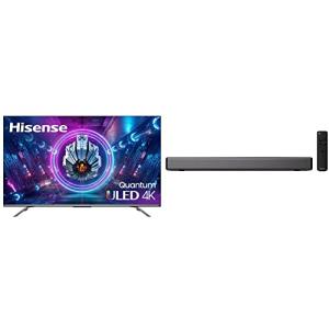 Hisense ULED Premium 55U7G QLED Series 55-inch Android 4K Smart TV & HS214 2.1ch Sound Bar with Built-in Subwoofer, 108W, All-in-one Compact