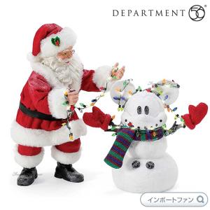 ミッキーマウス Mickey ミニーマウス 雪だるま クリスマス フィギュア ディズニー サンタミッキー＆ミニーライトアップ フィギュア Santa