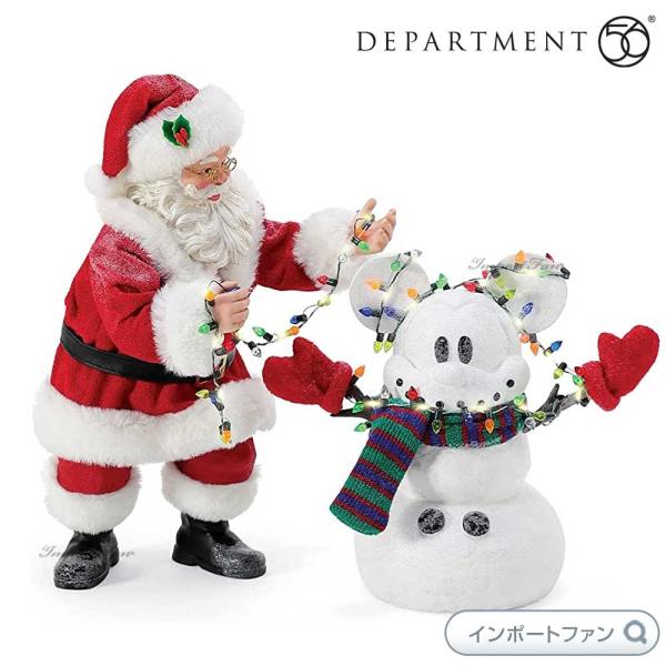 Department 56 ミッキーの雪だるまとサンタクロースの魔法 ミッキーマウス クリスマスビレ...
