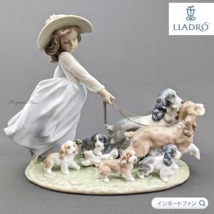 リヤドロ 仔犬たちの行進 イヌ 少女 置物 01006784 LLADRO ギフト プレゼント □｜importfan