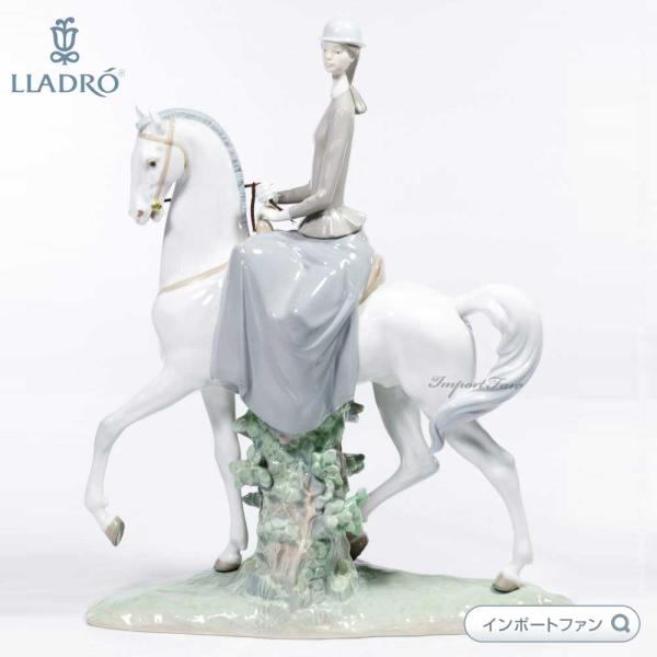 リヤドロ 白い馬の少女 ウマ 干支 置物 01004516 LLADRO □