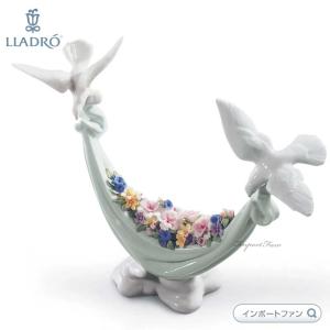 リヤドロ 平和の花かご 鳩 ハト 鳥 置物 01006579 LLADRO □｜importfan