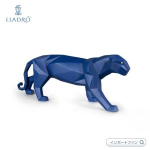 リヤドロ 折り紙 パンサー Origami ブルー マット Blue 豹 ヒョウ 01009456 LLADRO ギフト プレゼント｜importfan