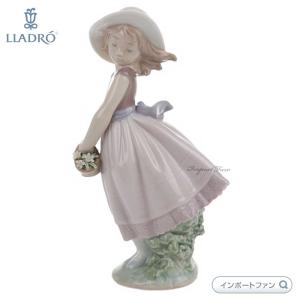 LLADRO（リヤドロ） 小鳥と話す少女 フィギュア 人形 女性 女の子 花