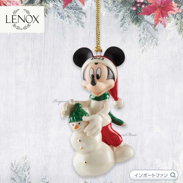 LENOX レノックス クリスマス ディズニーミッキーと雪だるま オーナメント Disney Mic...