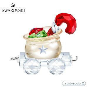 スワロフスキー サンタのギフトワゴン クリスマス 置物 5464864 クリスマス ギフト □｜importfan