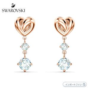 スワロフスキー ライフロング ハート ピアス ローズゴールド 5517942 Swarovski □