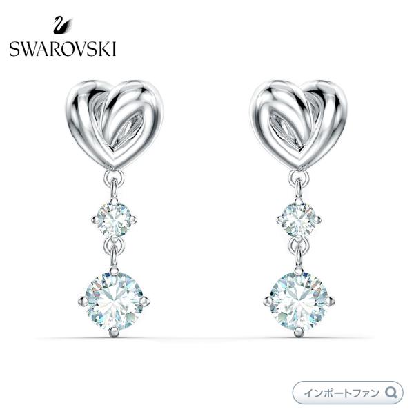 スワロフスキー ライフロング ハート ピアス ホワイト 5517943 Swarovski □