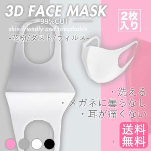 マスク 洗える ウレタン 2枚入り 個包装 ホワイト 白 ピンク グレー 黒 男女兼用 予防 花粉 風邪 かぜ ウイルス 対策 送料無料
