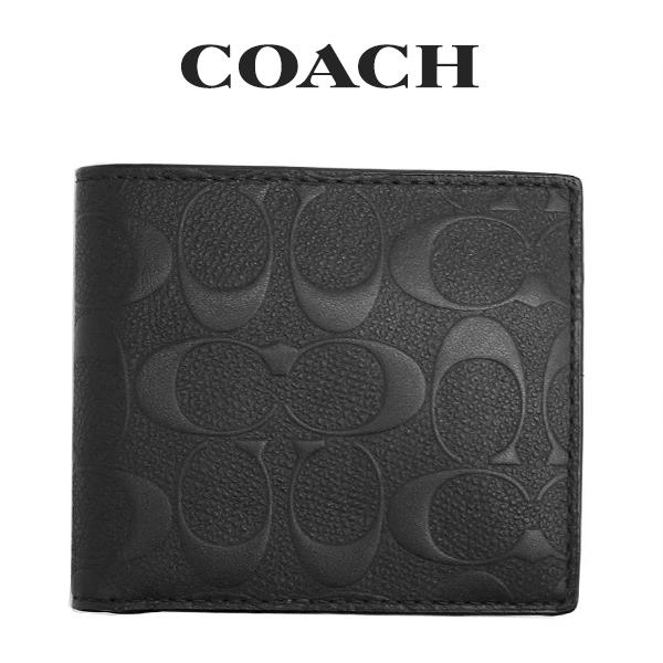 ★ コーチ COACH アウトレット メンズ 財布 二つ折り財布 F75363 BLK(ブラック)【...