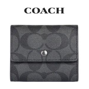 コーチ COACH アウトレット メンズ 財布 コインケース CR770 QBMI5(チャコール×ブラック) シグネチャー｜importlotus