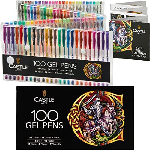 Castle Art Supplies ジェルペン100本セット ケース付き 大人または初心者の方に...