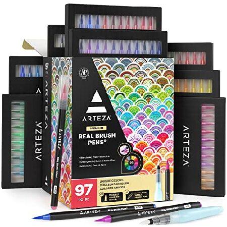 Arteza Real Brush Pens, 96 Paint Markers with Flex...