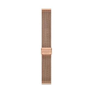 Fossil Women's 14mm Mesh Interchangeable Watch Band Strap, Color: Rose Gold (Model: S141183)｜importselection