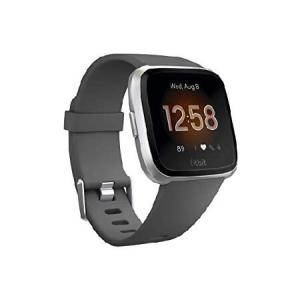 Fitbit Versa Lite Smartwatch, Charcoal/Silver Aluminum, One Size (S ＆ L Bands Included) 141［並行輸入］｜importselection