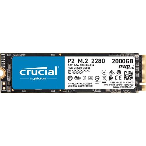 Crucial 3D NAND NVMe PCIe M.2 SSD Up to 2400MB/s -...