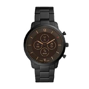 Fossil Men's 45mm Neutra Stainless Steel Hybrid HR Smart Watch, Color: Black (Model: FTW7027)｜importselection