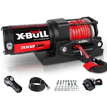 X-BULL 12V 3000LBS Electric Winch Synthetic Rope E...