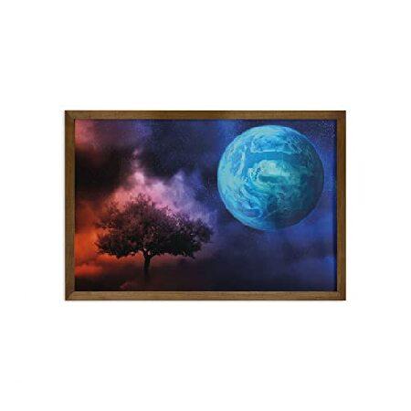 Ambesonne Space Framed Wall Art, Tree of Life Them...