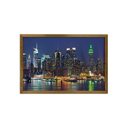 Ambesonne New York Framed Wall Art, NYC Midtown Sk...
