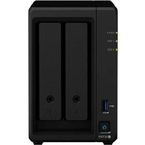 Synology DiskStation DS720+ NAS Server with Celeron 2.0GHz CPU, 6GB Memory, 20TB HDD Storage, 1TB M.2 NVMe SSD, 2 x 1GbE LAN Ports, DSM Operating Syst