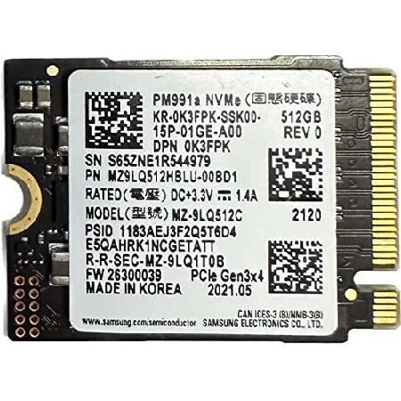 SAMSUNG 512GB M.2 2230 30mm NVMe PCIe Gen3 x 4 TLC...